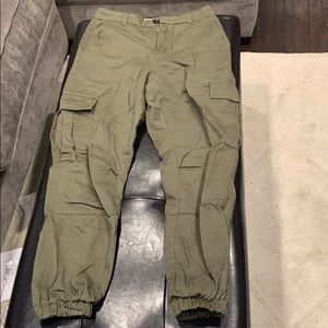 Olive cargo joggers